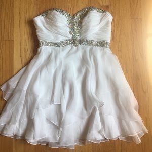 Beautiful white cream beaded sweet 16 dress